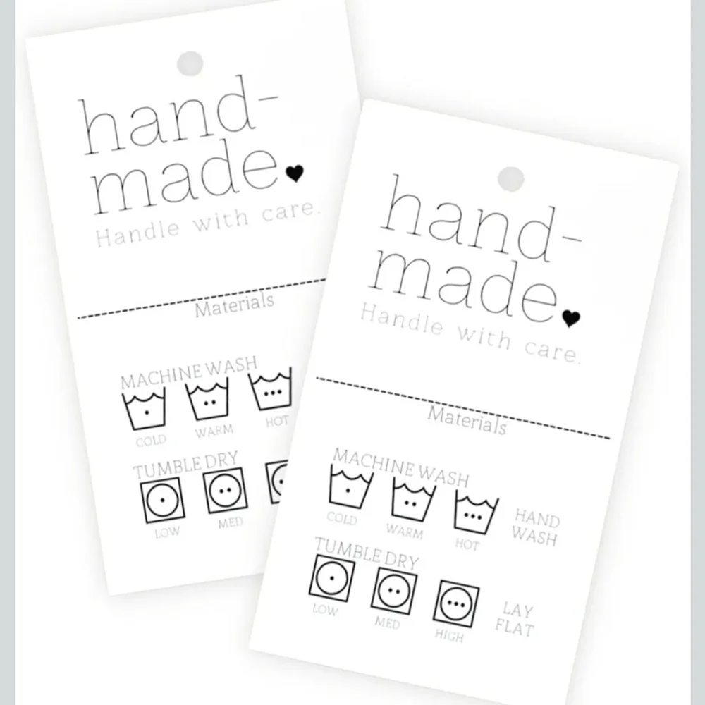 Handmade Care Instruction Tags Pack Of 10